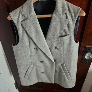 Suitsupply Gray Double-Breasted Wool-Blend Vest
